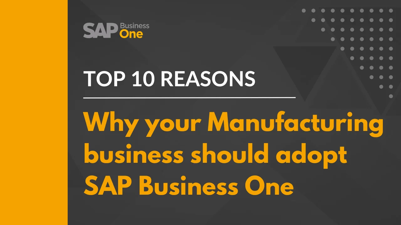 Manufacturing Business should adopt SAP B1