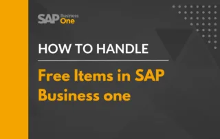 How to handle Free Items in SAP Business one