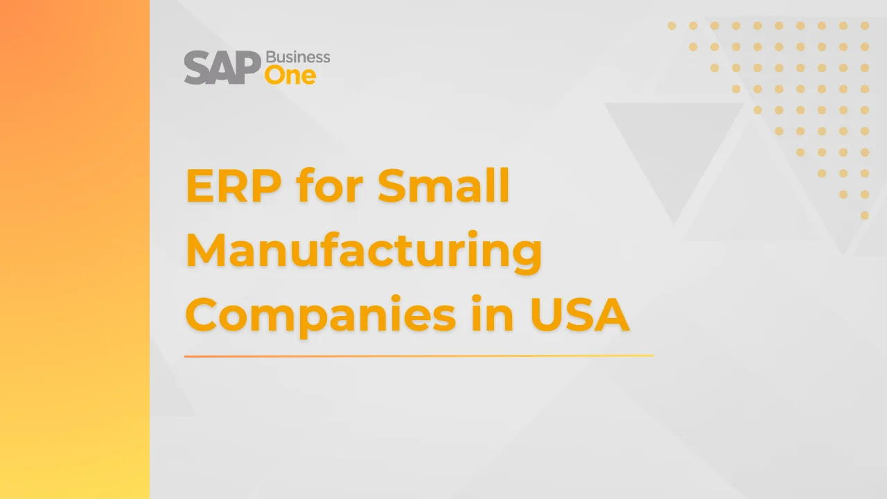 ERP for Small Manufacturing Companies in USA