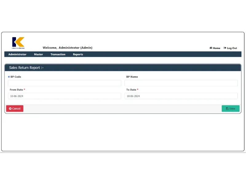 SMM - 3 - Sales Return Report