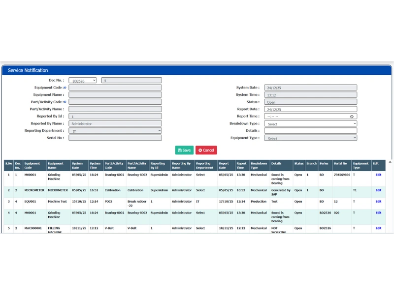 Breakdown _ Service Notification - Business Transactions - EAM