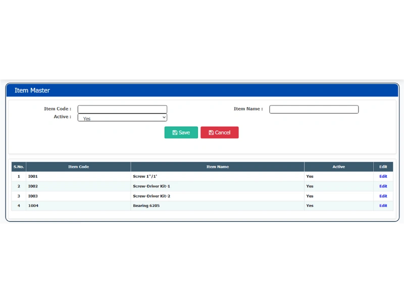 Item Master - Master Data - EAM