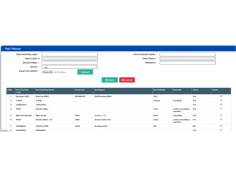 Part _ Activity Master - Master Data - EAM