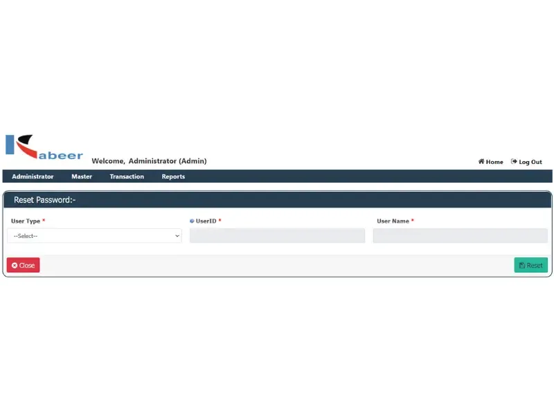 Reset Password Screenshot