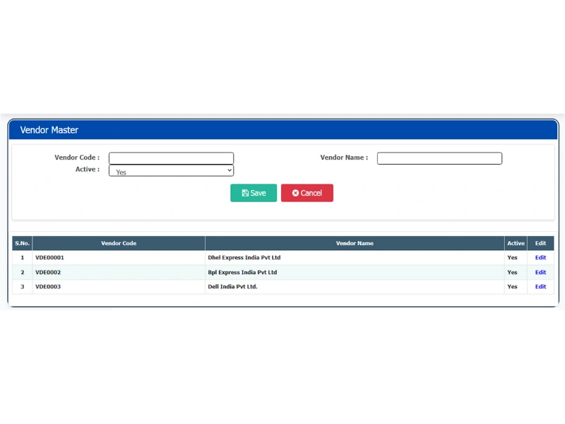 Vendor Master - Master Data - EAM