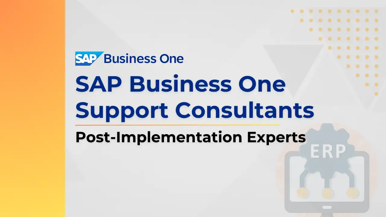 SAP Business One Support Consultants Post-Implementation Experts - Blog