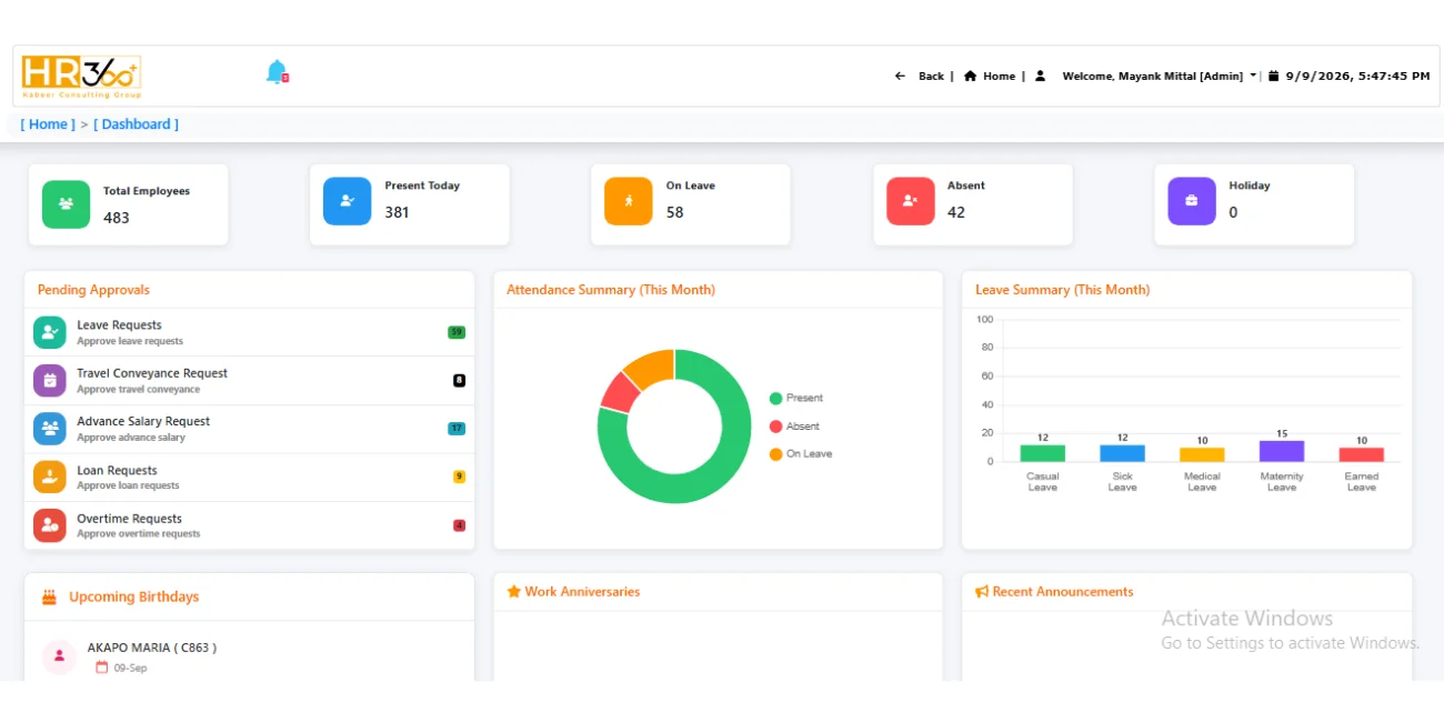 HRMS - Dashboard 0926