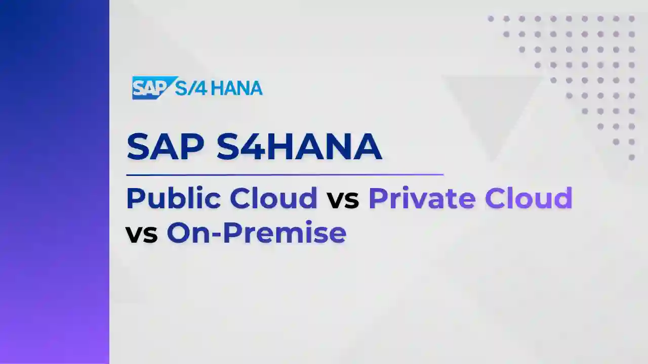 SAP S4HANA Public Cloud vs Private Cloud vs On-Premise - Feature image - Blog